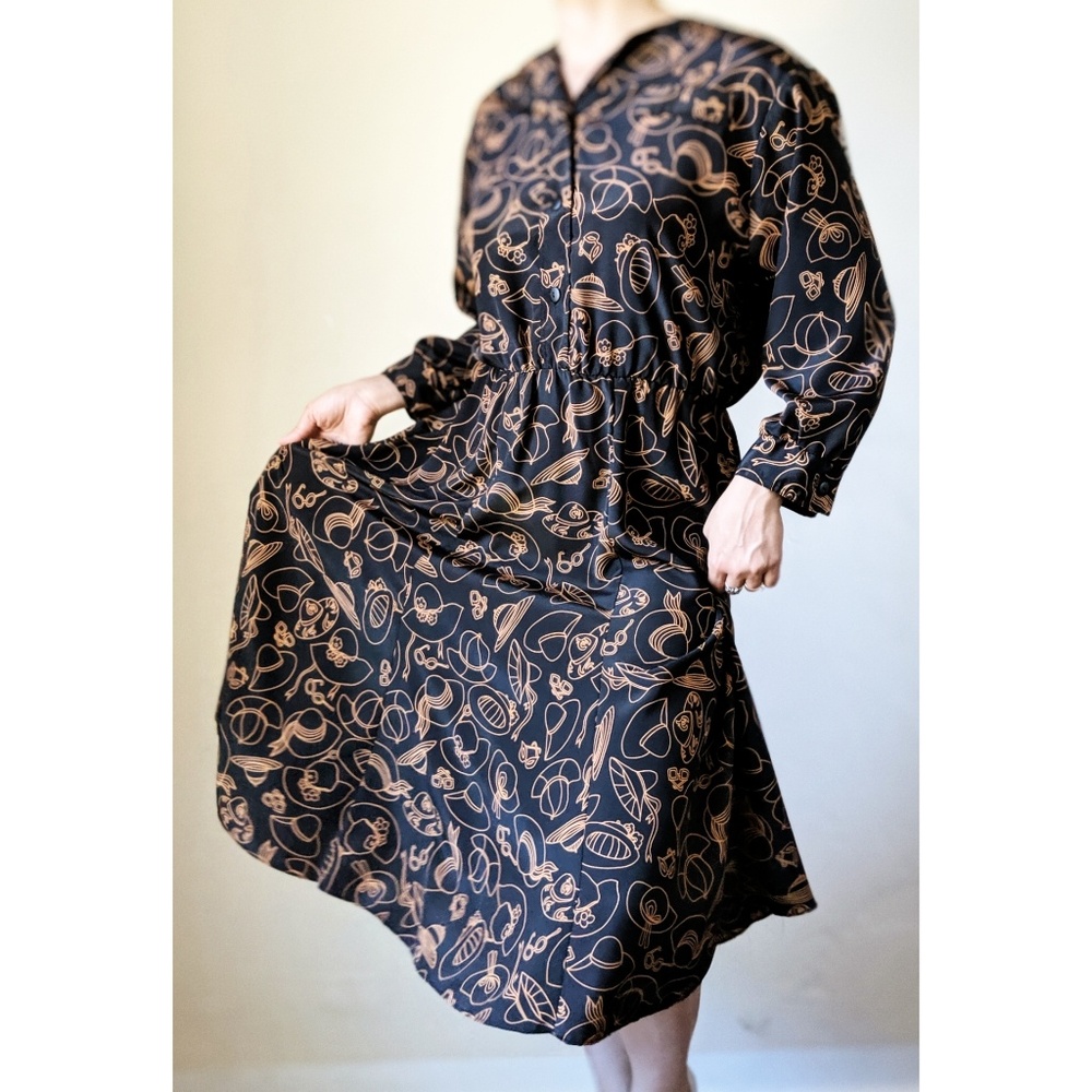 Kevin Stuart Vintage Mod Hat Pattern Dress